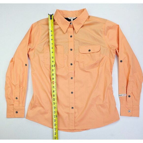 Wrangler Riggs Workwear Womens Size Medium Tangarine Back Vent Long Sleeve Shirt - Picture 12 of 13